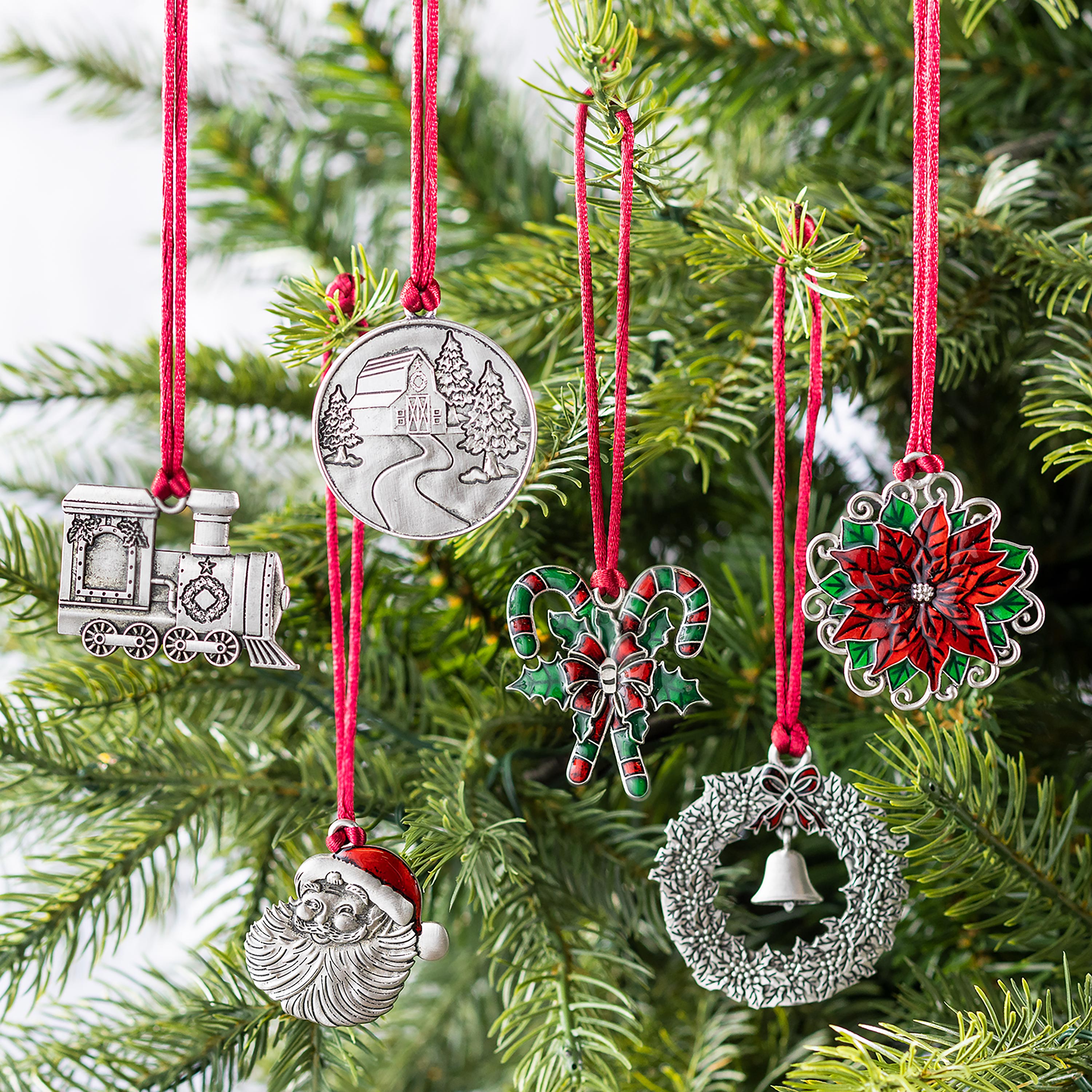 Solid Pewter Christmas Tree Ornament - Candy Cane | Plow & Hearth